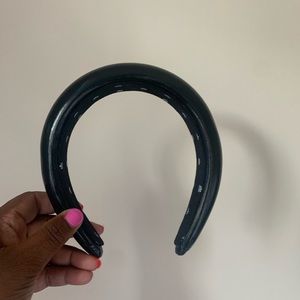 Lele Sadoughi Black Patent Leather padded headband